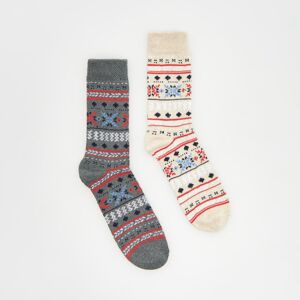 Reserved - 2 pack ponožek s hrubším vzorem - Šedá