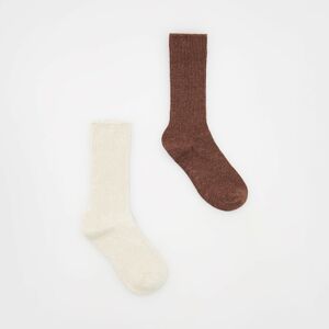 Reserved - Sada 2 párů ponožek - Béžová