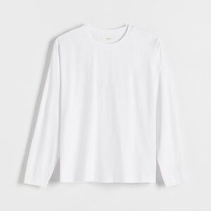 Reserved - Tričko střihu regular s dlouhými rukávy - Bílá