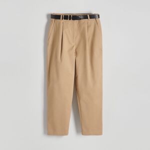 Reserved - Chino kalhoty s páskem - Béžová