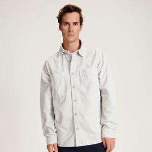 Reserved - Bavlněná košilová bunda - Světle šedá