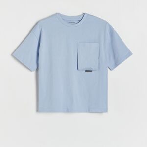 Reserved - Oversized tričko s plastickým potiskem - Modrá