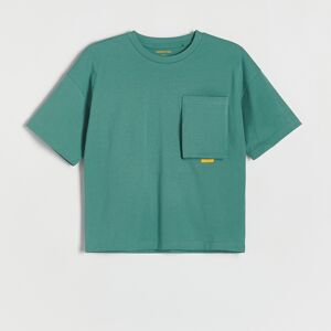 Reserved - Oversized tričko s plastickým potiskem - Tyrkysová