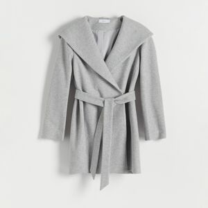 Reserved - Kabát s kapucí - Světle šedá