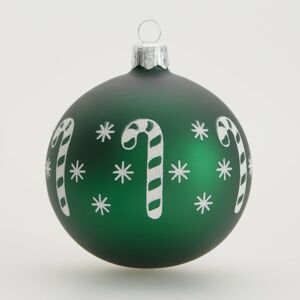 Reserved - Skleněná baňka s vánočním motivem (4 ks) - Zelená