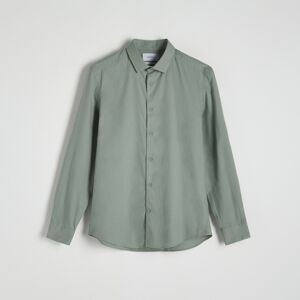 Reserved - Košile regular fit s vysokým podílem bavlny - Khaki