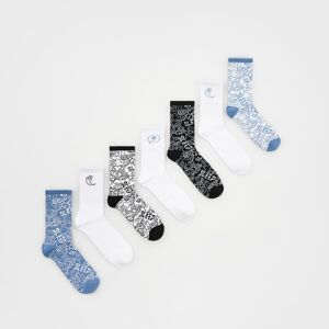 Reserved - Sada 7 párů ponožek s vysokým podílem bavlny - Modrá