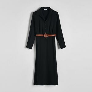 Reserved - Šaty s řetízkovým páskem - Černý