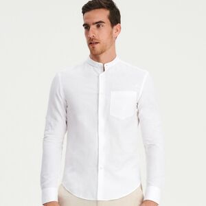 Reserved - Košile regular fit s příměsí lnu - Bílá