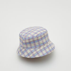 Reserved - Kostkovaný klobouk bucket hat - Bílá