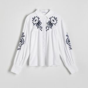 Reserved - Košile s ozdobnou výšivkou - Bílá