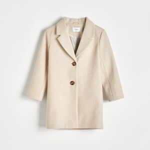 Reserved - Klasický jednořadý kabát - Béžová