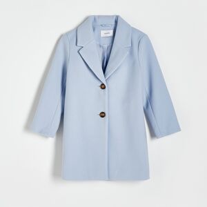 Reserved - Klasický jednořadý kabát - Modrá