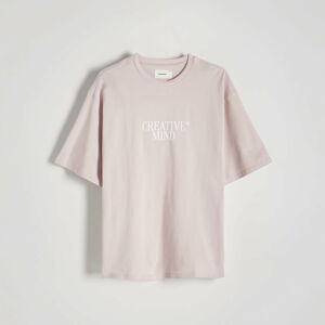 Reserved - Oversized tričko s plastickým potiskem - Růžová