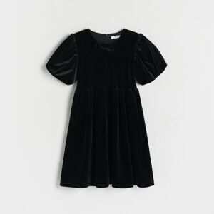 Reserved - Velurové šaty - Černý