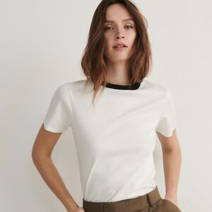 Reserved - Tričko s kontrastním lemováním - Bílá
