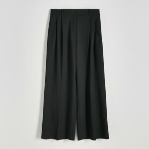 Reserved - Kalhoty se širokými nohavicemi - Černý