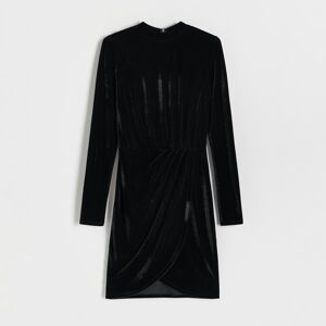 Reserved - Velurové mini šaty - Černý