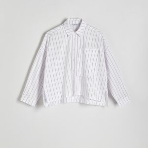 Reserved - Pruhovaná košile oversized - Bílá