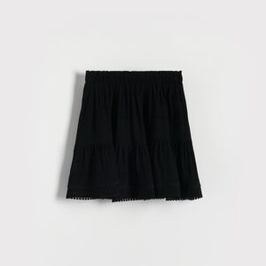 Reserved - Mini sukně s vysokým podílem viskózy - Černý