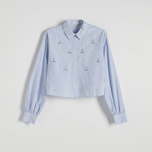 Reserved - Košile s ozdobnou aplikací - Modrá